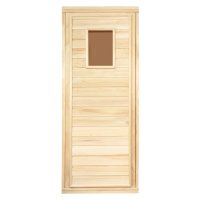 Дверь для бани деревянная со стеклом 1700х700 мм