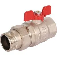 STOUT Кран SVB-1007-000032 шаровой полнопроходной с американкой , ВР/НР, ручка бабочка 1 1/4 (EPDM)