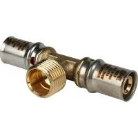 STOUT SFP-0008-161216 Тройник-переходник с наружной резьбой для металлопластиковых труб прессовой